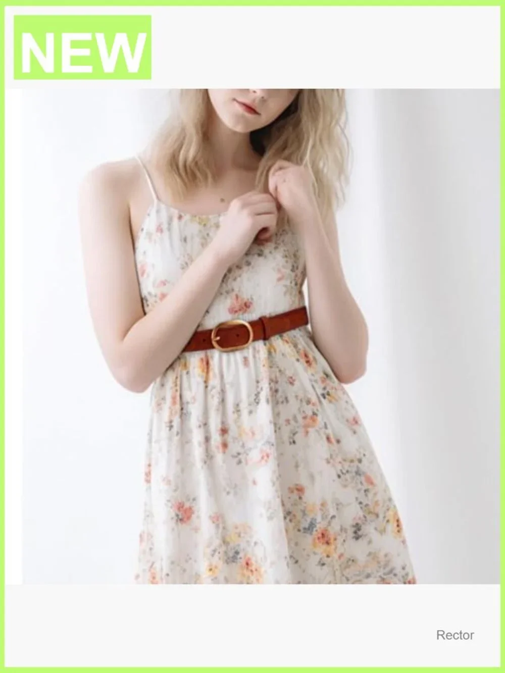 Suede Leather Waist Belt with Gold Buckle for Dresses Jeans